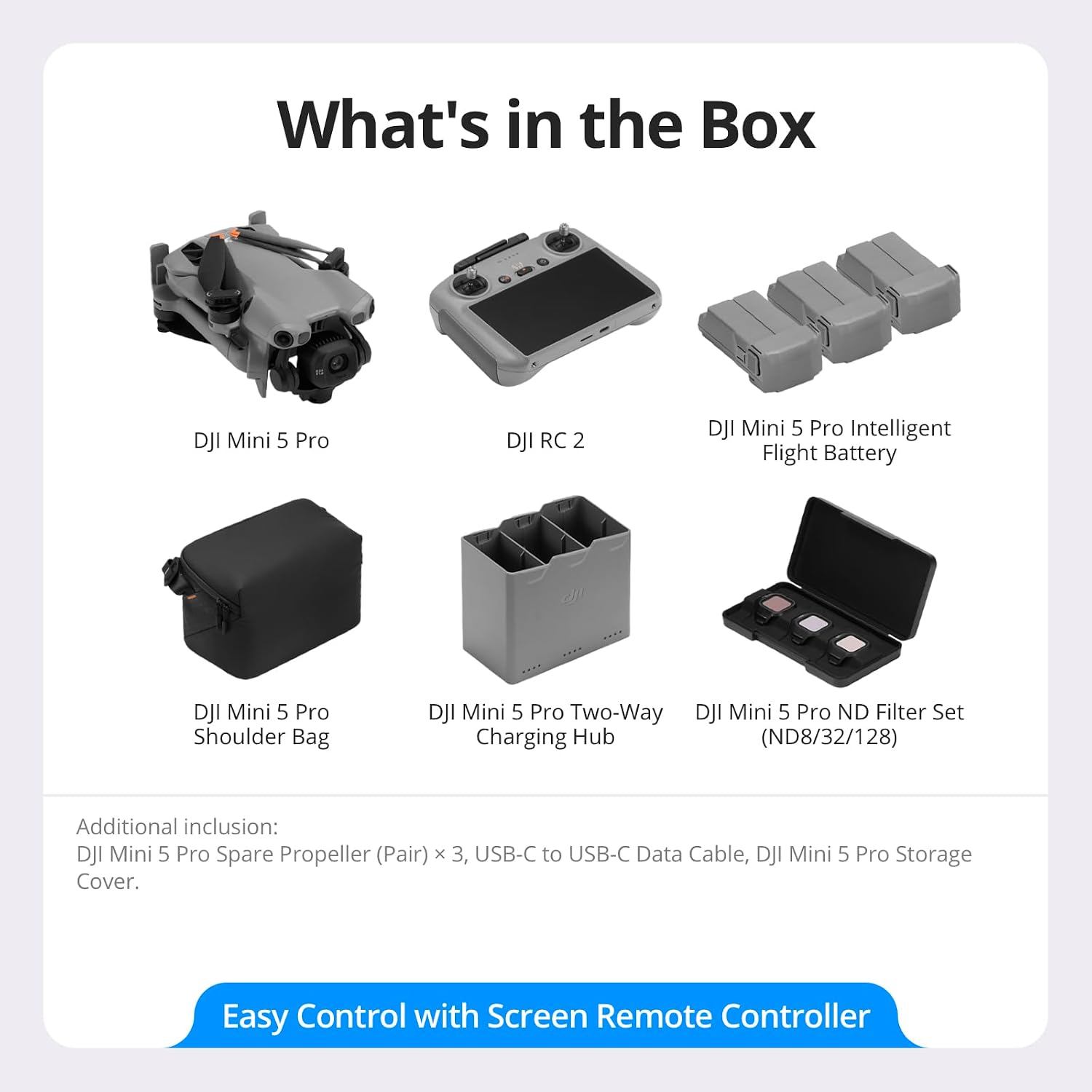 DJI Mini 5 Pro Fly More Combo With DJI RC 2 – 1-Inch CMOS Camera Drone 3