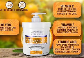 Advanced Clinicals Vitamin C Advanced Brightening Face & Body Cream – 454g (16 oz) 3
