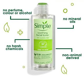 Simple Kind to Skin Soothing Facial Toner – 200ml 3