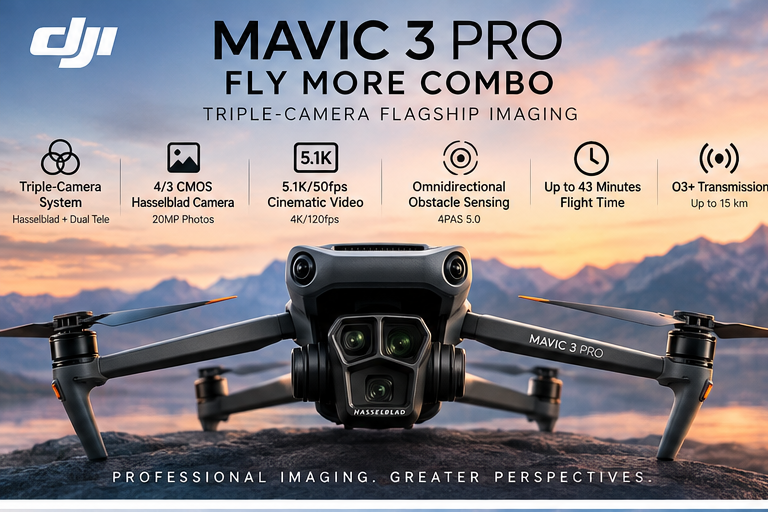 DJI Mavic 3 Pro Fly More Combo With DJI RC – Triple-Camera Hasselblad 5.1K Drone 4