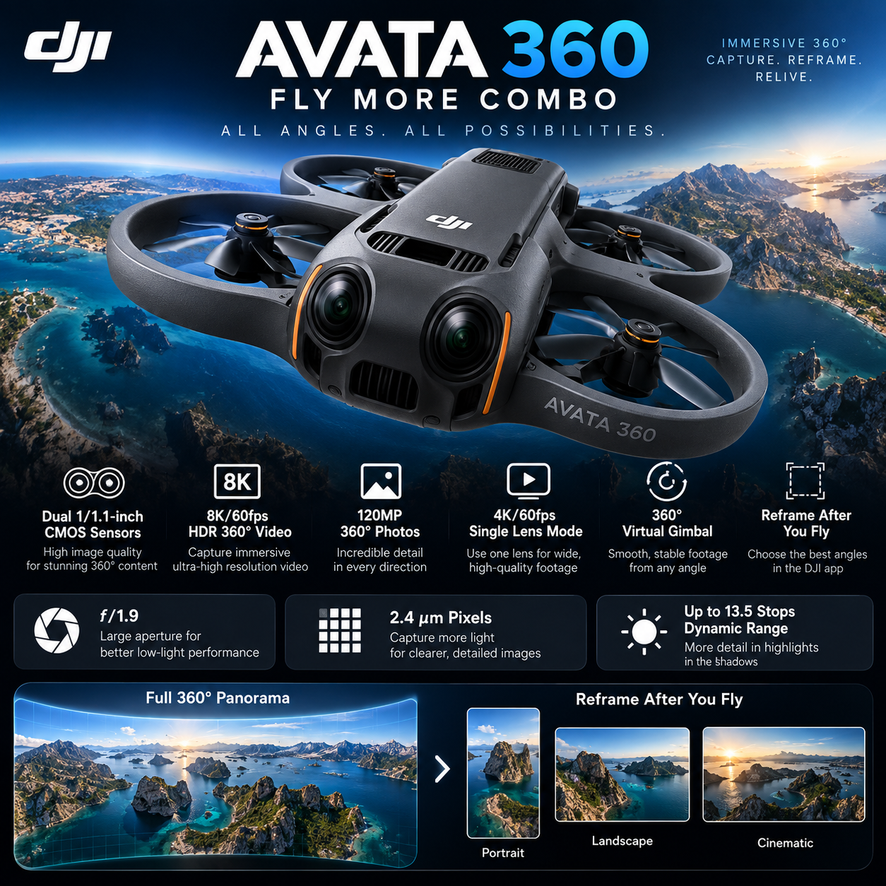 DJI Avata 360 Fly More Combo With DJI RC 2 – 8K 360° Camera Drone 2