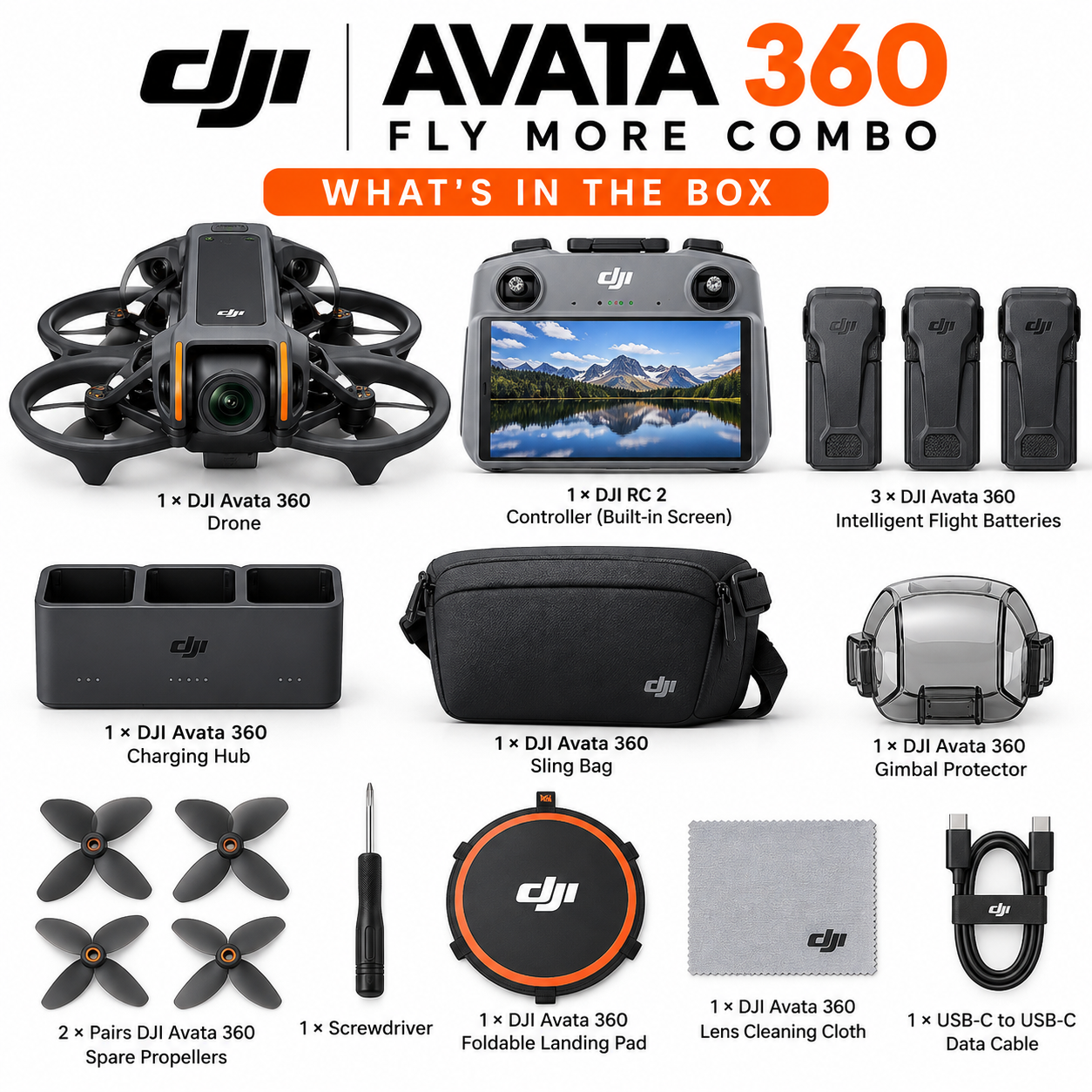 DJI Avata 360 Fly More Combo With DJI RC 2 – 8K 360° Camera Drone 4