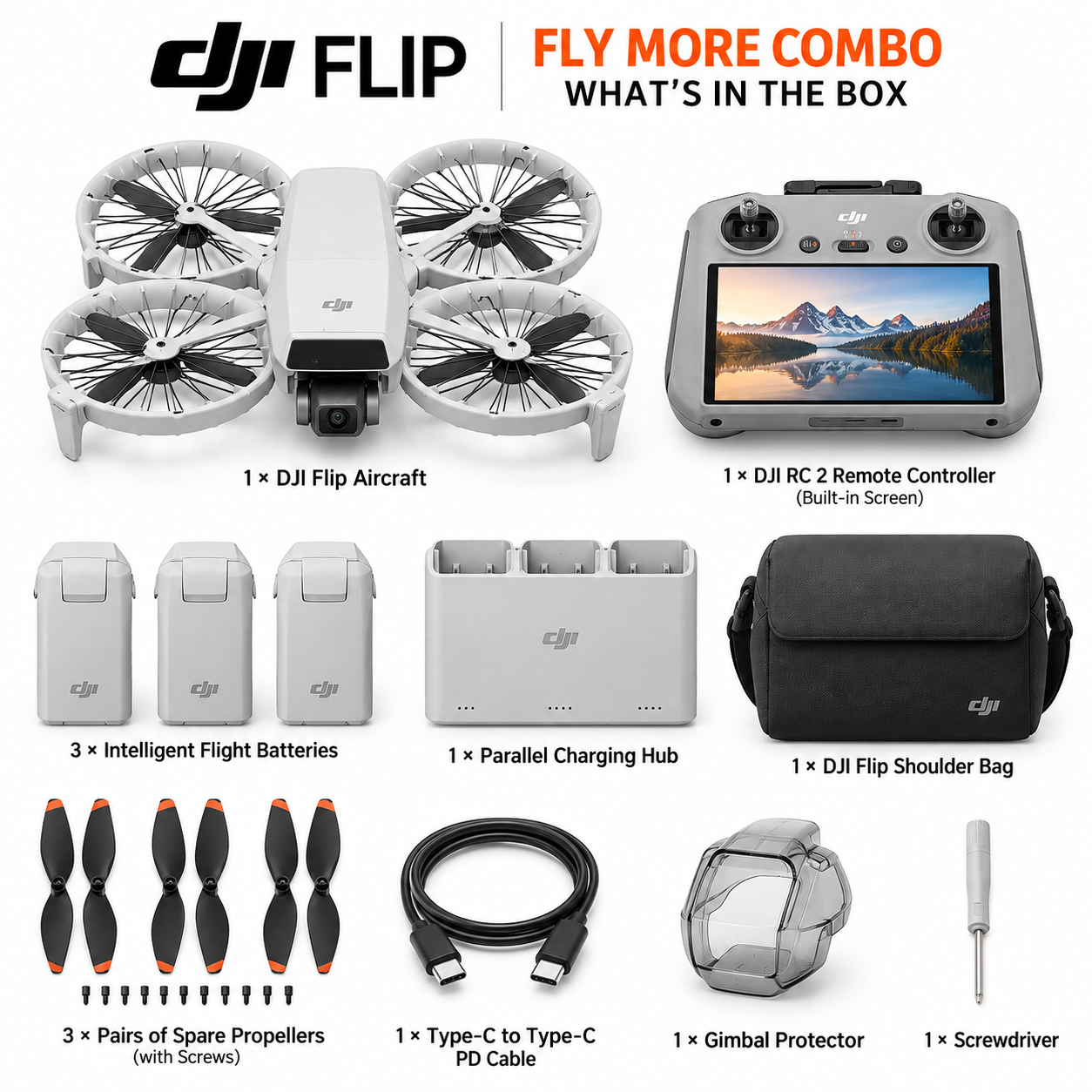 DJI Flip Fly More Combo With DJI RC 2 – 48MP 4K HDR Vlogging Camera Drone 2