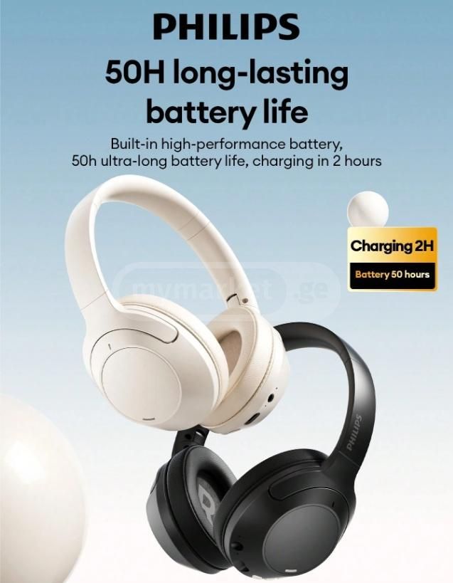 Philips TAH2020BK Over-Ear Wireless Bluetooth Headphones 4