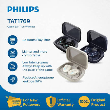 Philips Open-Ear True Wireless Earbuds with Charging Case 6