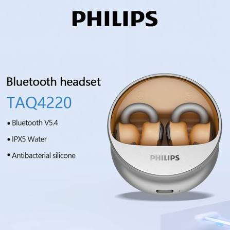Philips Compact Wireless Earbuds with Charging Case – Silver & Champagne 3