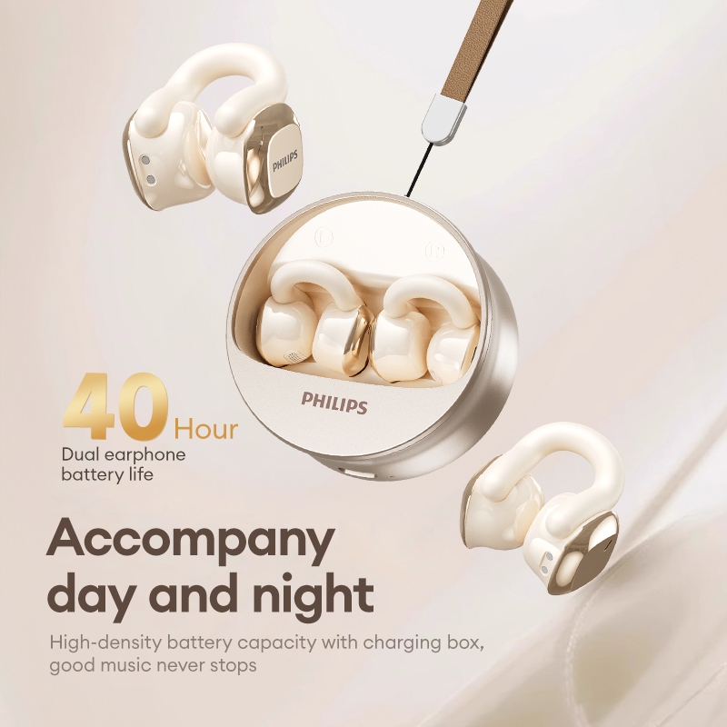 Philips Compact Wireless Earbuds with Charging Case – Silver & Champagne 4