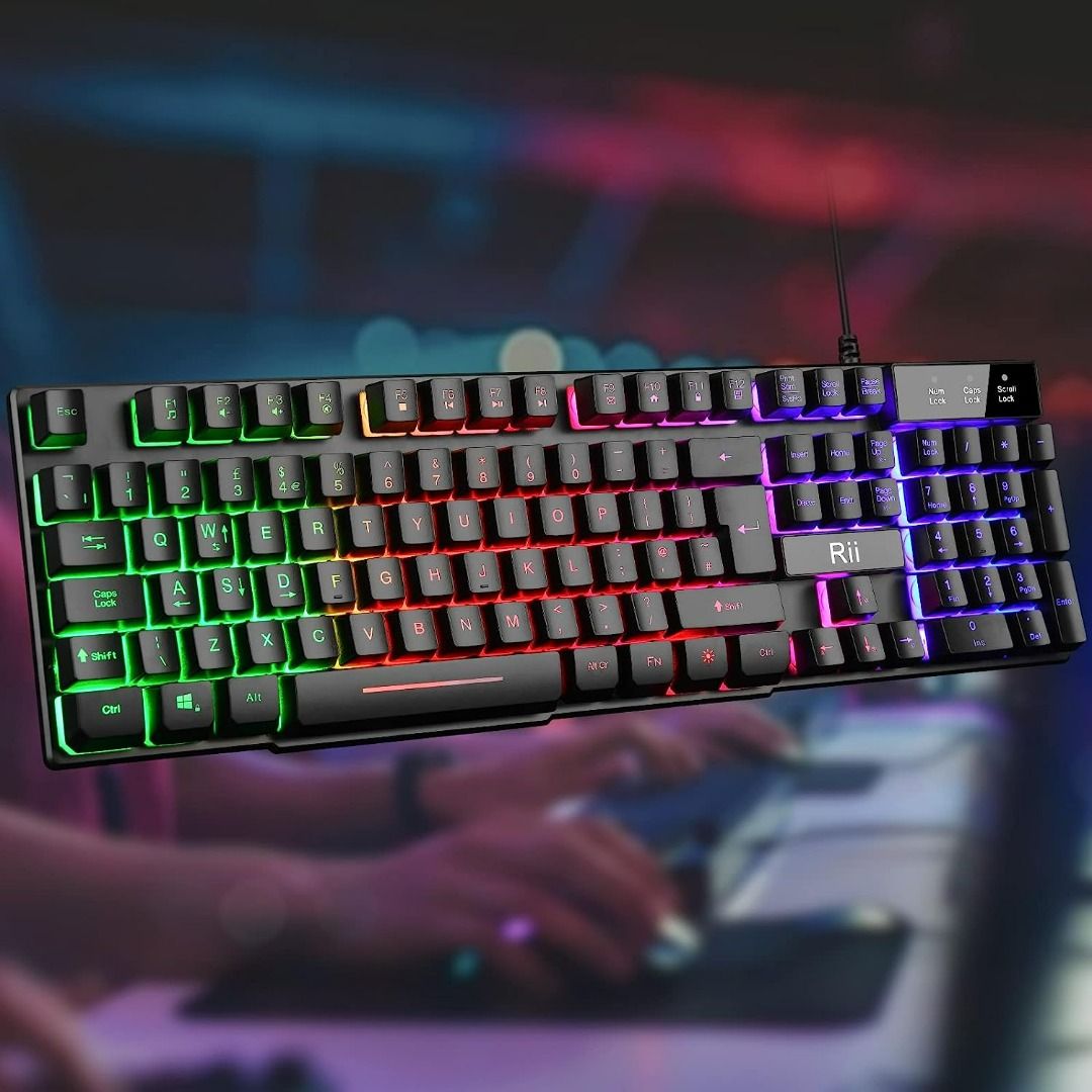 RII MIXED COLOR LED BACKLIGHT MULTIMEDIA GAMING KEYBOARD 2