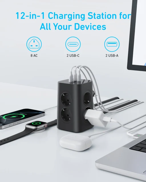 Anker USB Power Strip (12-in-1, 20W) – A9185 2