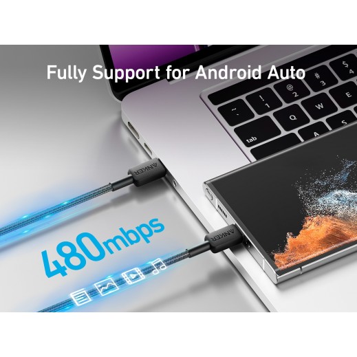 Anker 322 USB-C To USB-C 3FT Braided 3