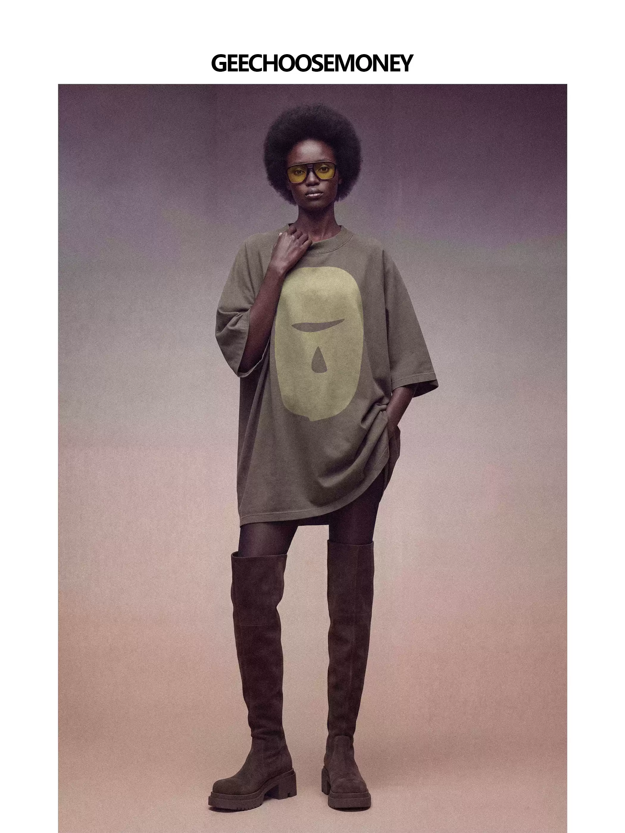 Geechoosemoney Short-Sleeve T-Shirt – "Shadow Master" – One-Piece Cut – Boxy/Cropped Wide Fit – Unisex 3