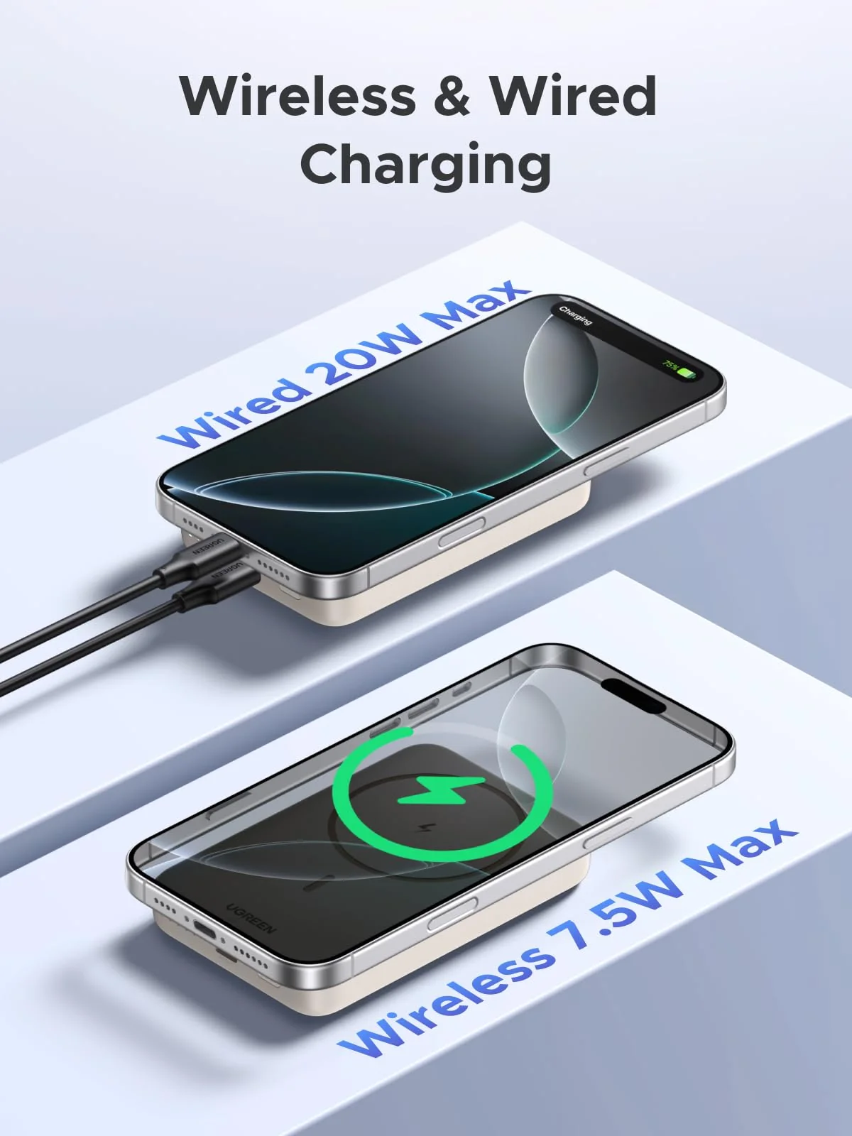 UGREEN Magnetic Wireless Power Bank -10,000mAh 20W  4