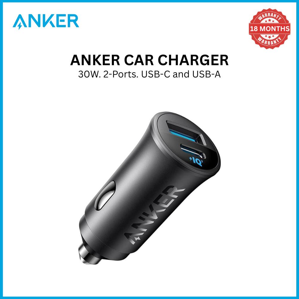 ANKER Ultra-Compact Car Charger 30W, 2-Port with 2 Cables – A2741 2