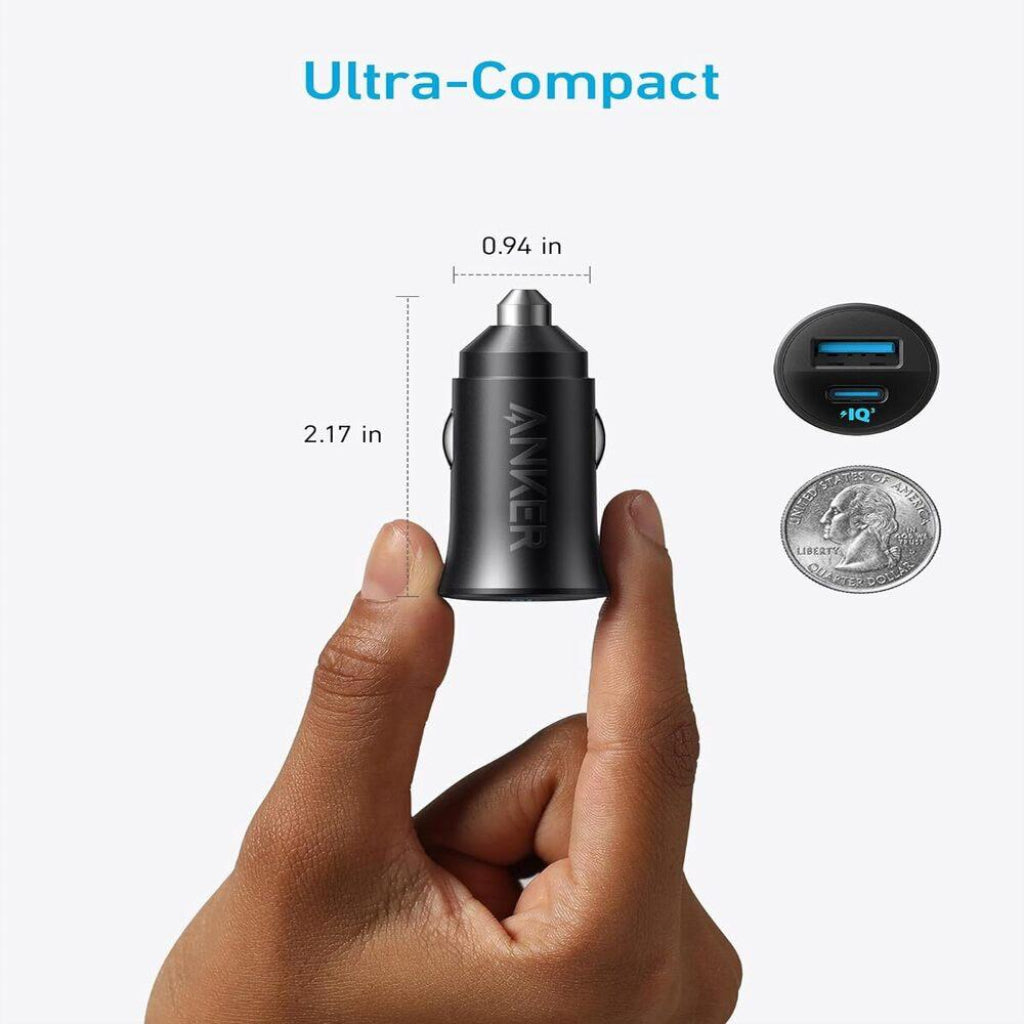 ANKER Ultra-Compact Car Charger 30W, 2-Port with 2 Cables – A2741 4
