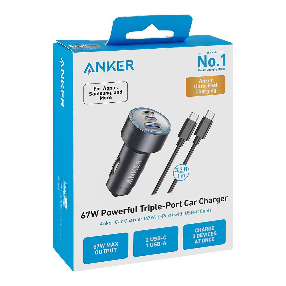 ANKER 67W Powerful Triple-Port Car Charger 4