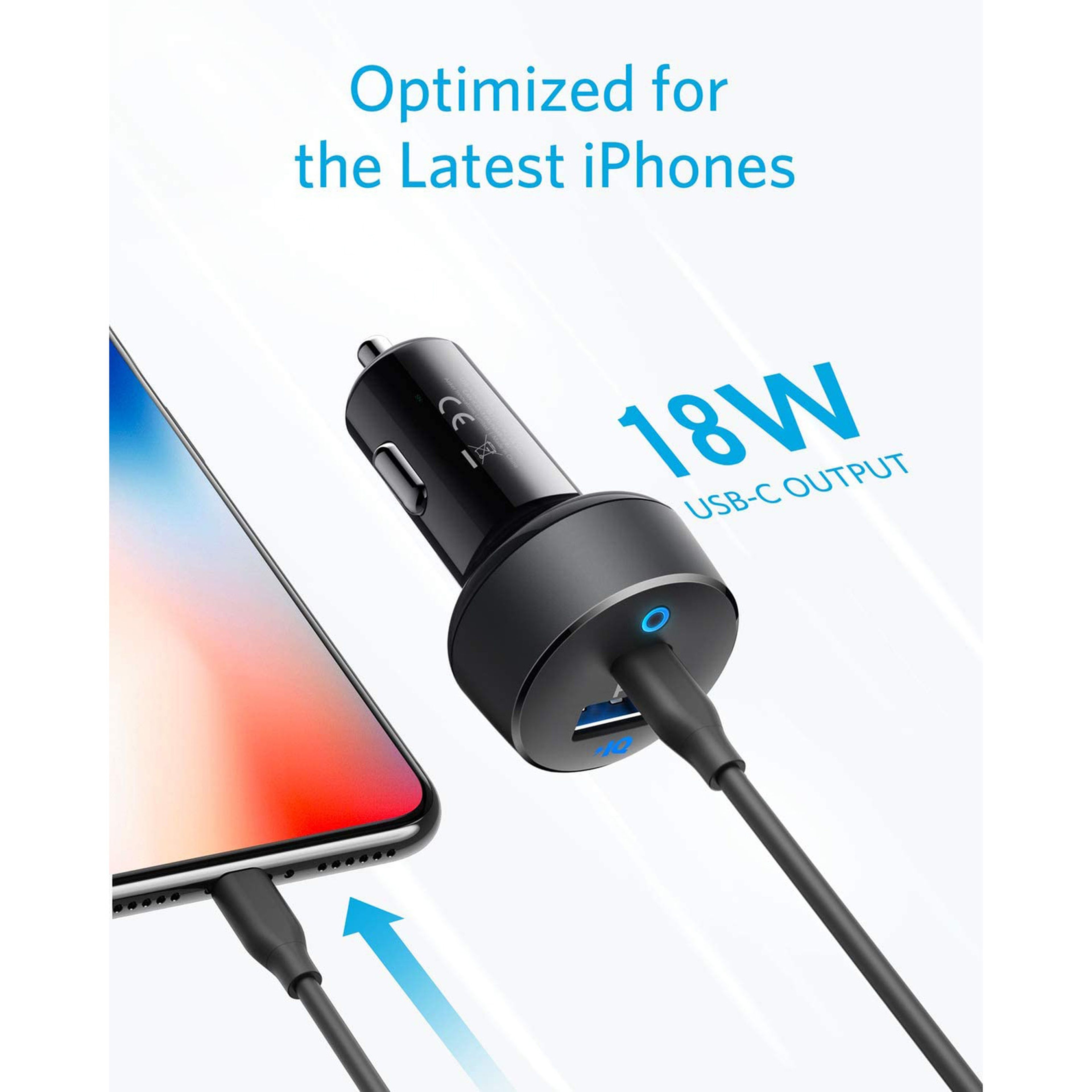 ANKER PowerDrive Classic PD 2 with USB-C to Lightning Cable 2