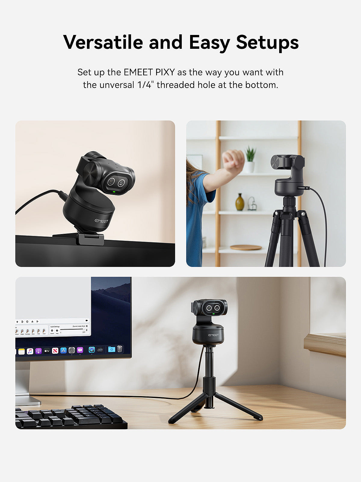 EMEET PIXY Dual-Camera AI PTZ 4K Webcam 6