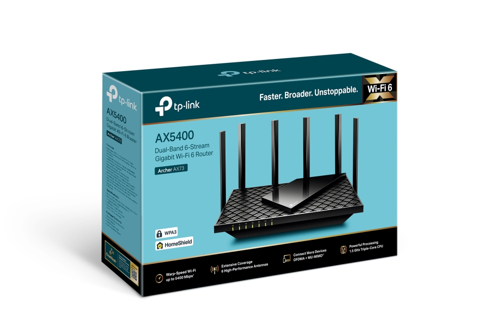 TP-Link Archer AX73 AX5400 Dual-Band Wi-Fi 6 Router 5