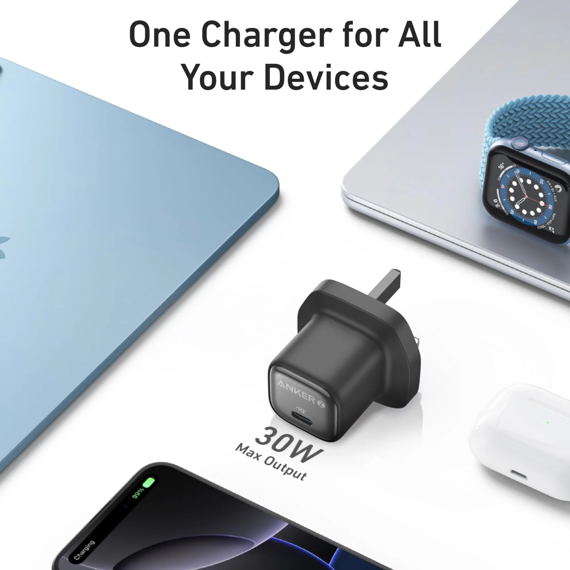 Anker Zolo Charger 30W PD 3.0 With USB-C Cable 3