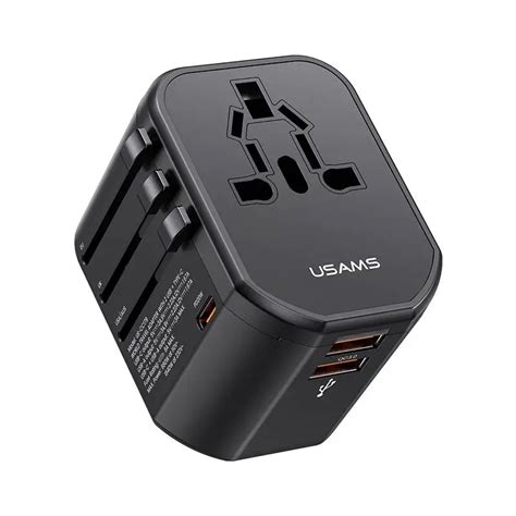 USAMS T59 20W Dual USB + Type-C Universal Travel Charger 