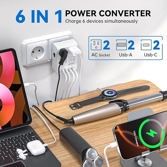 DOACE 350W Travel Adapter Converter 4