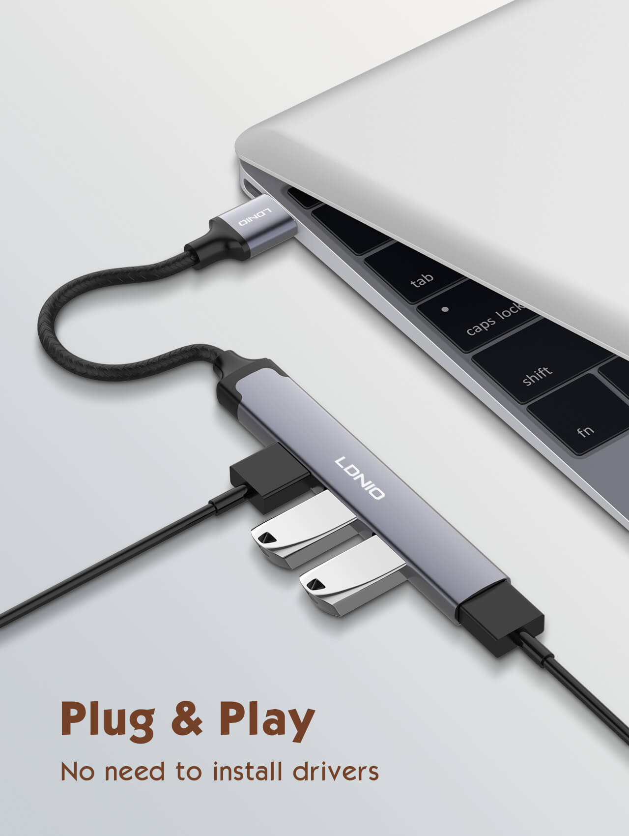 LDNIO USB Hub Adapter DS-44U  4