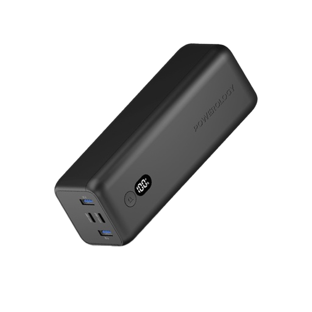 Powerology Onyx 30,000mAh Dual USB-C Power Bank – 110W 3