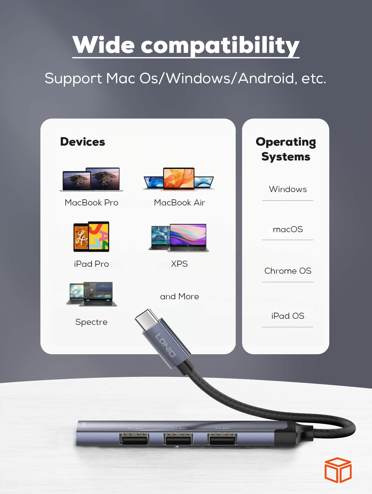 LDNIO USB-C Hub Adapter DS-34U  5