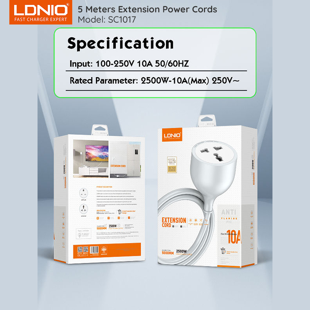 LDNIO EXTENSION CORD 10A 5000MM 2