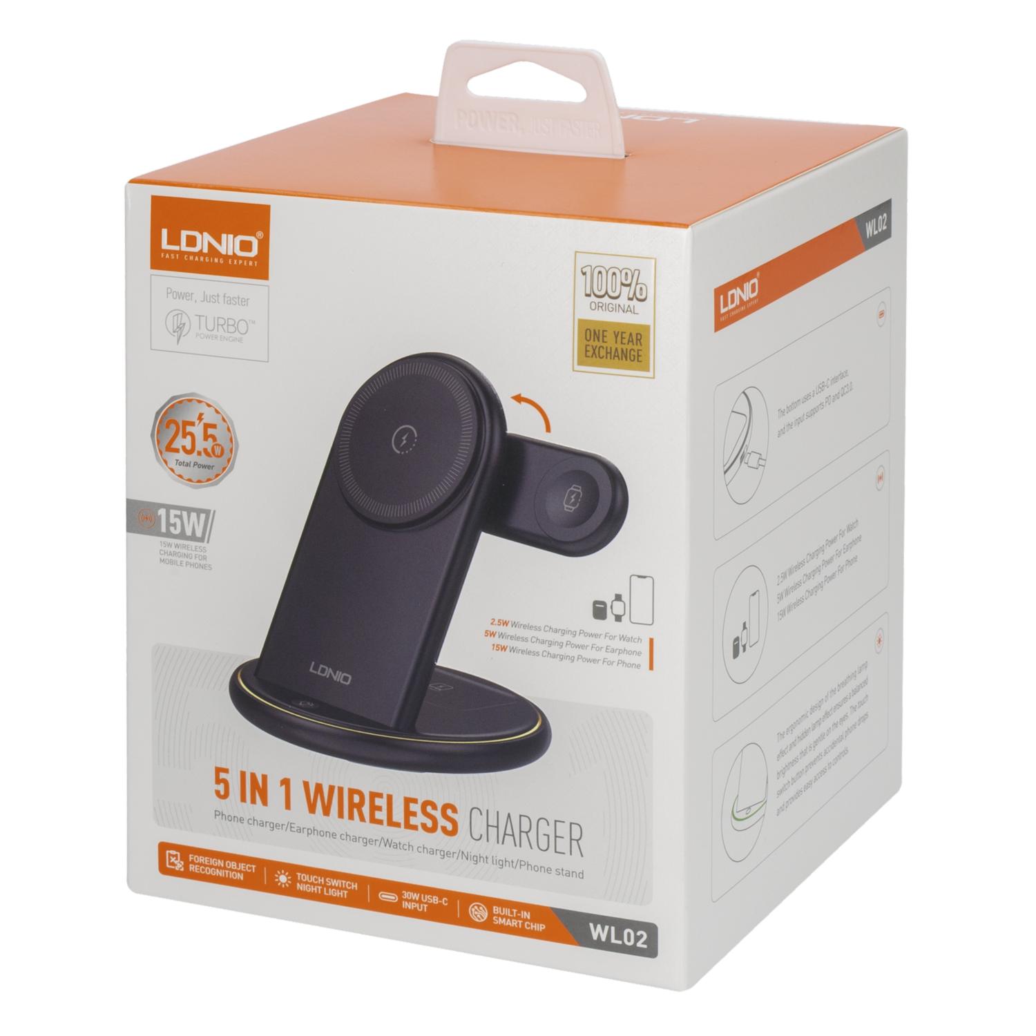 LDNIO 5-in-1 Wireless Charging Stand – WL02 4