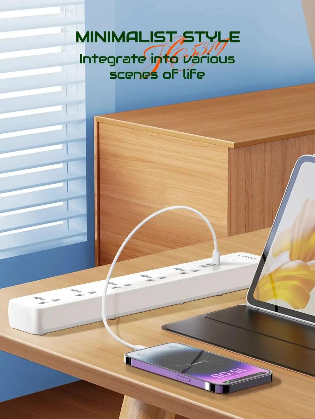 LDNIO SC5319 38W USB Output 5-Outlet Power Socket 2