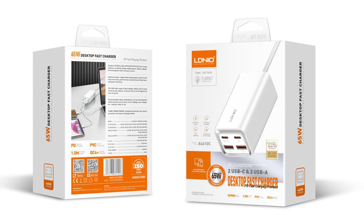 LDNIO 65W 2 USB-C & 2 USB-A DESKTOP CHARGER 2