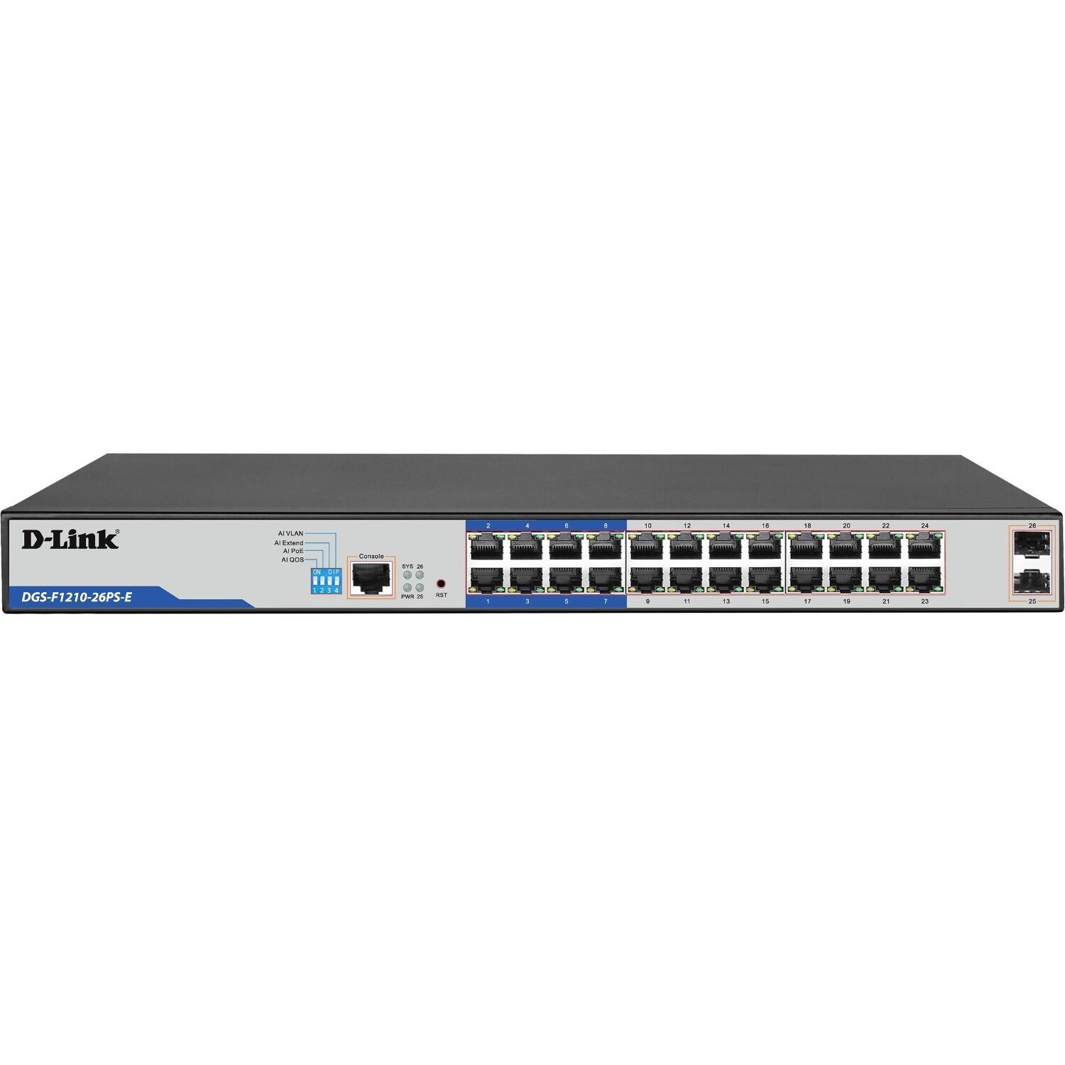 D-Link DGS-F1210-26PS-E  24-Port PoE+ Gigabit Smart Managed Switch 3