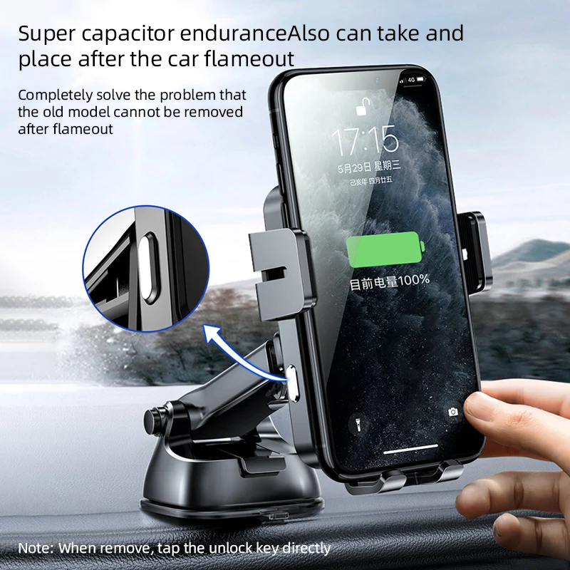 Joyroom Triaxal Electric Wireless Charging Car Holder 15W 2