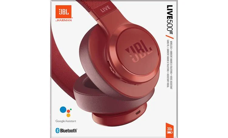 JBL Live 500BT Red Wireless Headphones 5