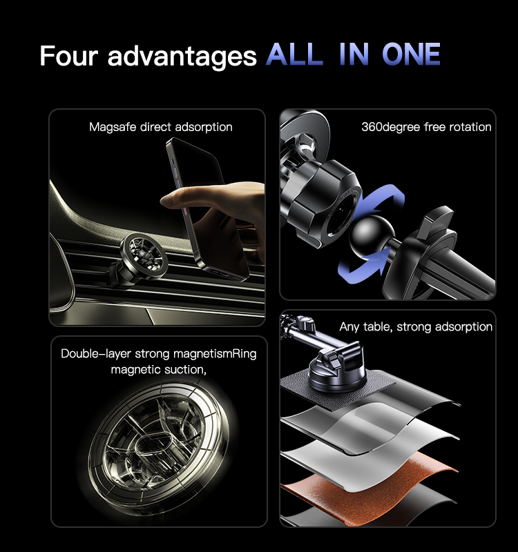 YESIDO Magnetic Holder 2 In 1 For Air Vent And Dashboard[C158] 3