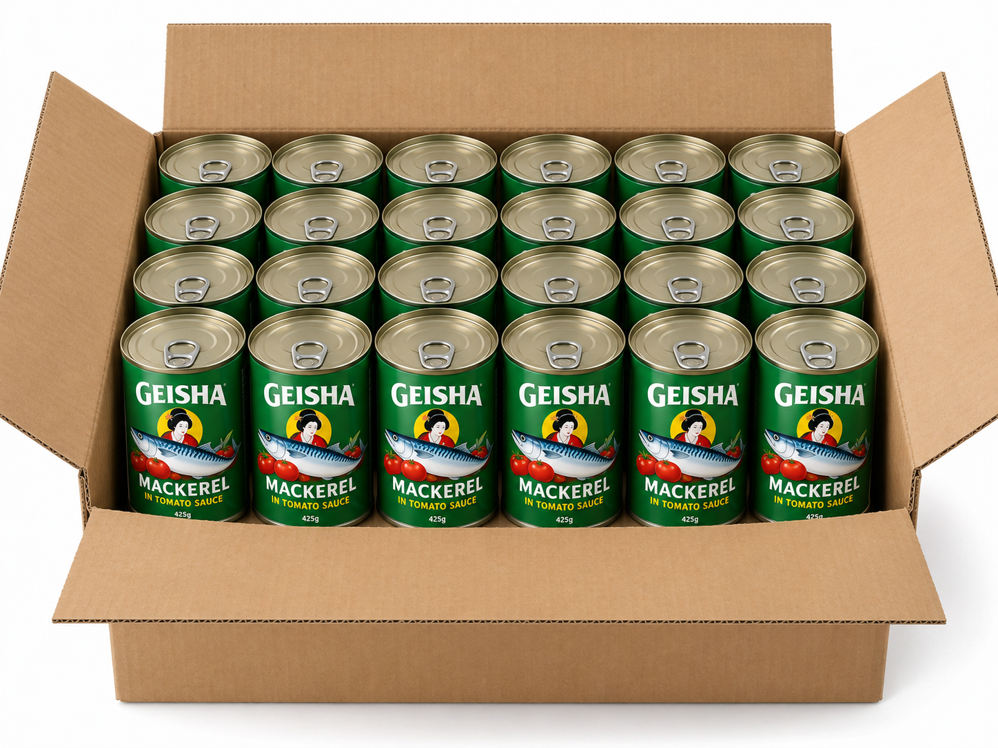 Geisha Mackerel 425g × 24 Cans – Full Box