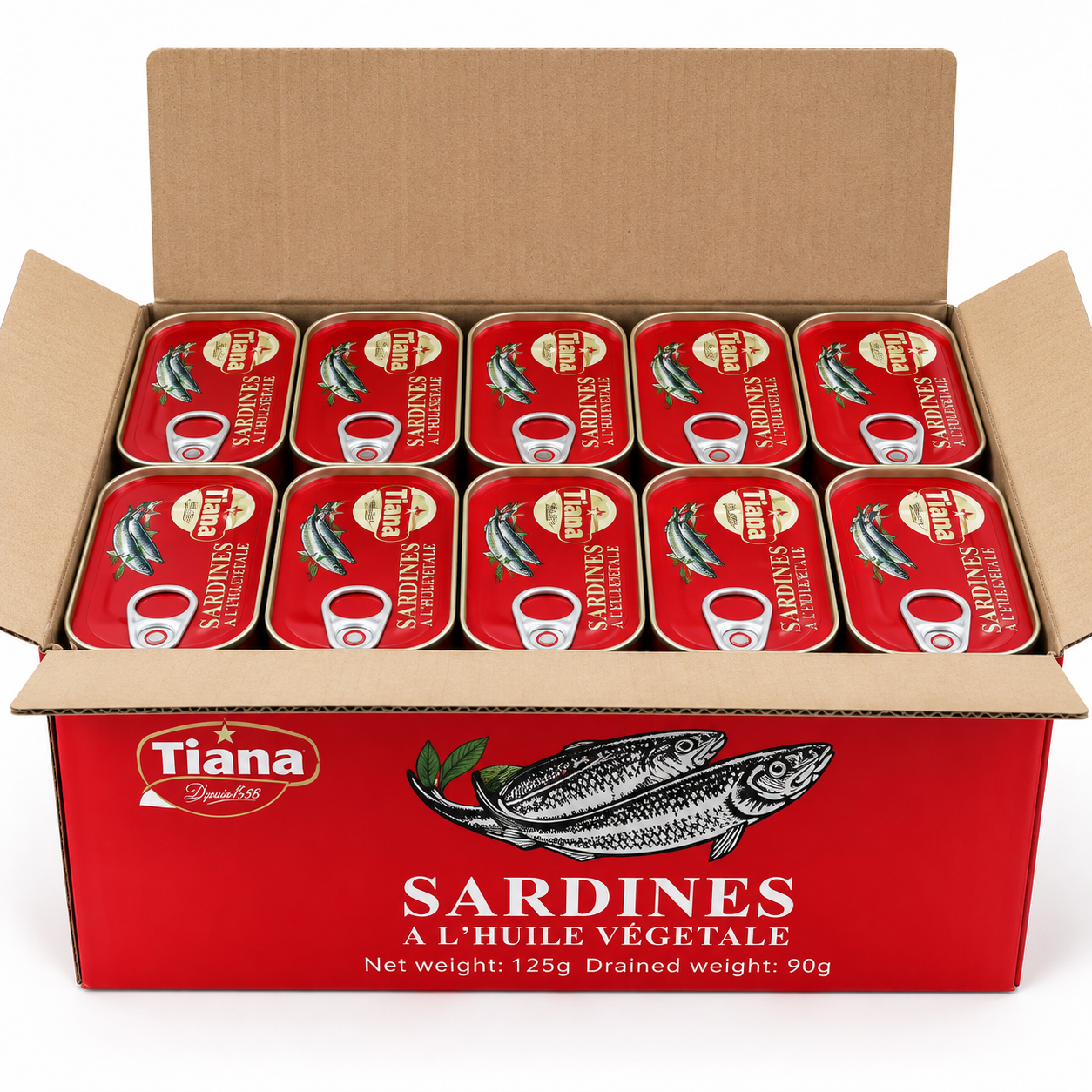 Tiana Sardines 125g × 50pcs – Full BoX